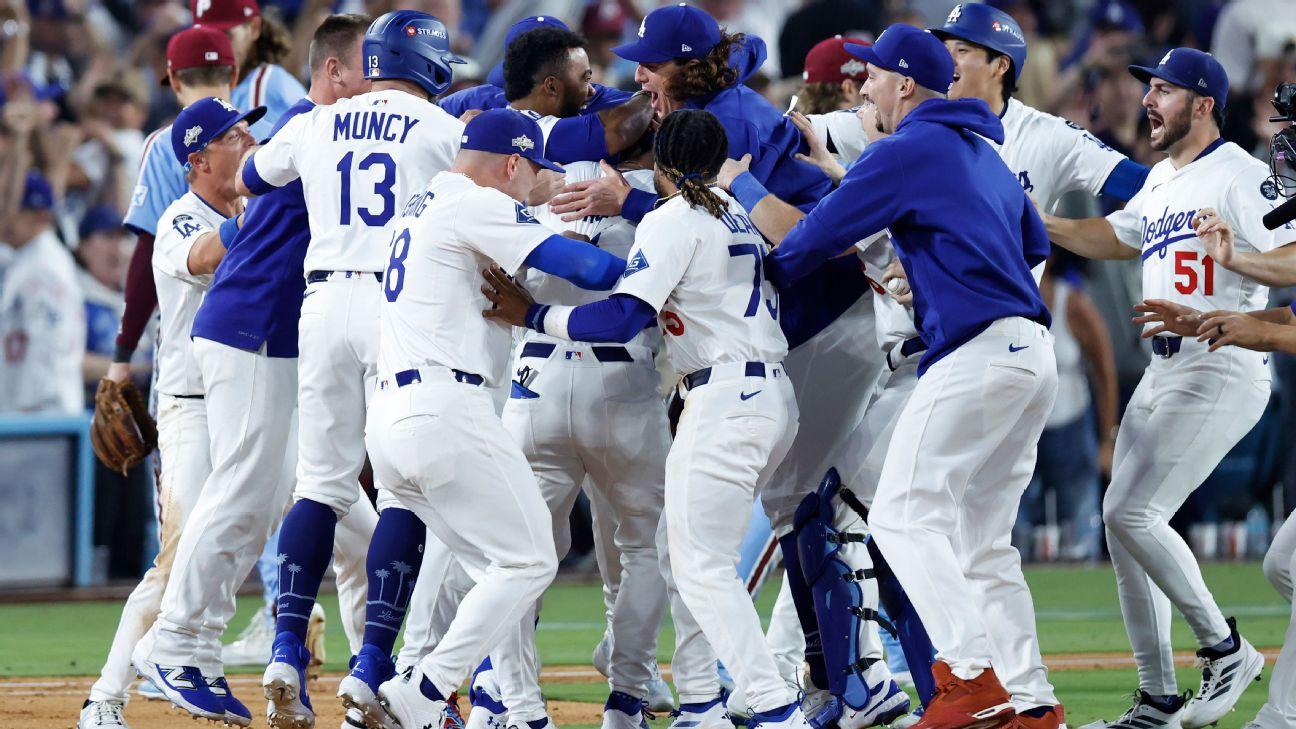 Dodgers oust Phillies in extras, advance to NLCS