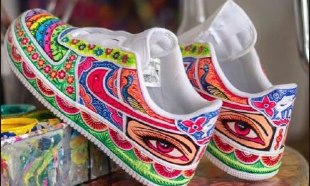 Pakistani truck art on footwears, bags becomes trendy 