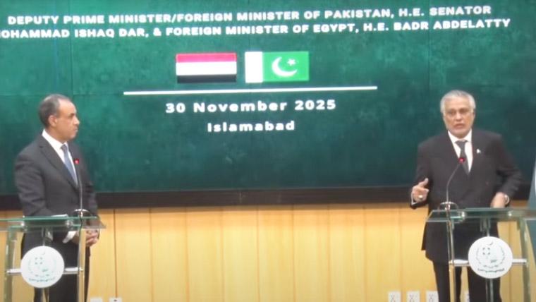 اسحاق ڈار سے مصری ہم منصب کی ملاقات، دفاع سمیت مختلف شعبوں میں تعاون بڑھانے پر اتفاق