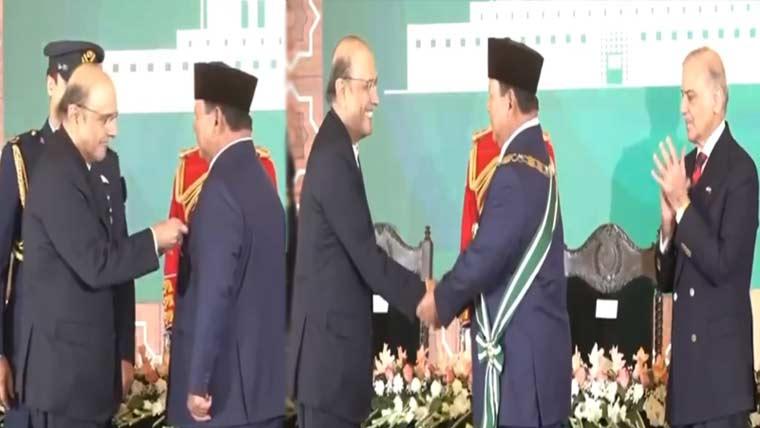 صدر مملکت نے پاکستان کے دورے پر آئے انڈونیشین صدر کو نشان پاکستان سے نواز دیا