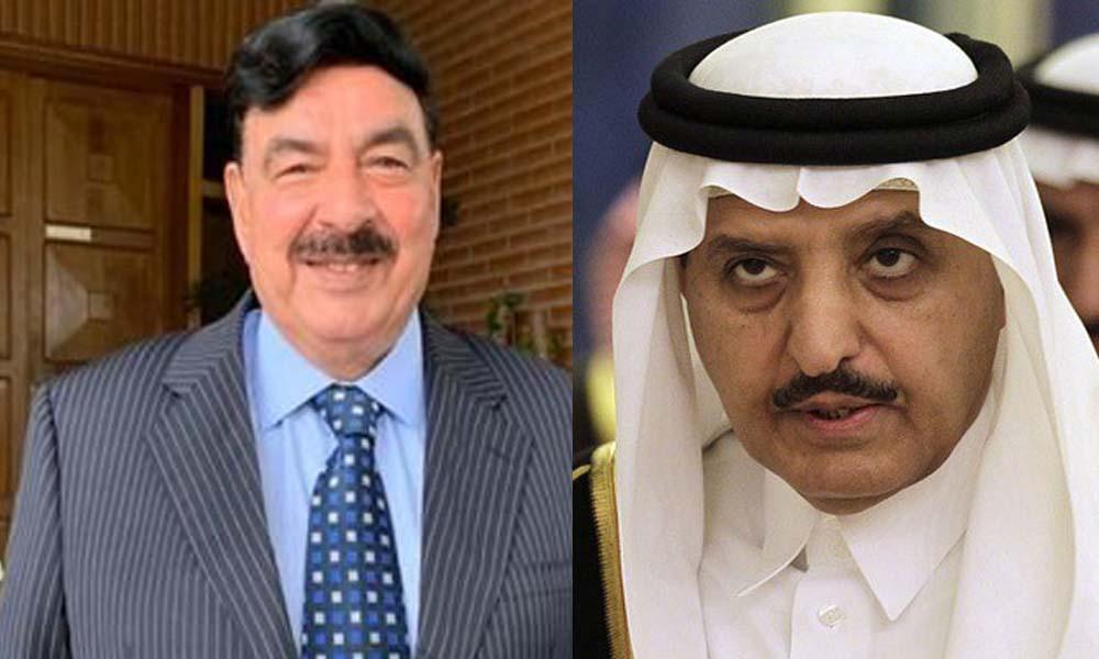 سعودی وزیر داخلہ  کی شیخ رشید سے ملاقات، باہمی دلچسپی کے دیگر امور پر تبادلہ خیال