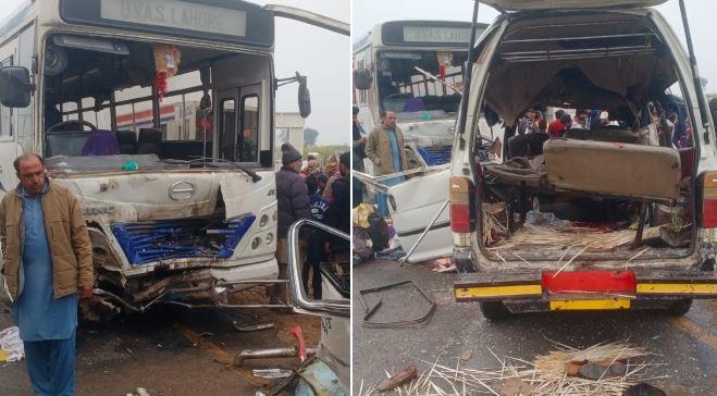 14 killed, 20 wounded in bus-van collision in Jhang