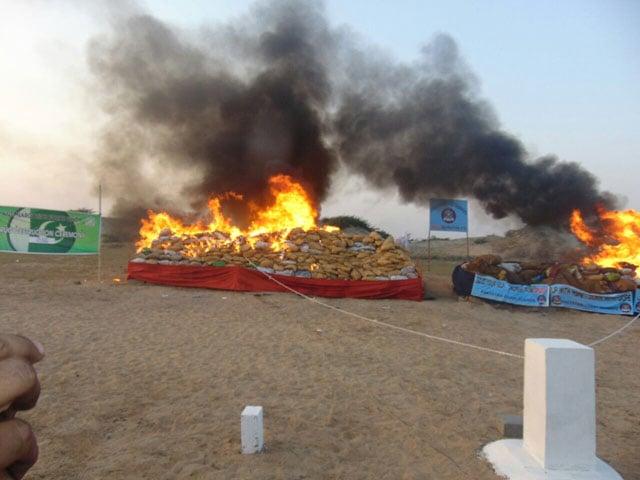 اینٹی نارکوٹکس فورس کی شیخوپورہ میں سالانہ منشیات تلفی تقریب کا انعقاد