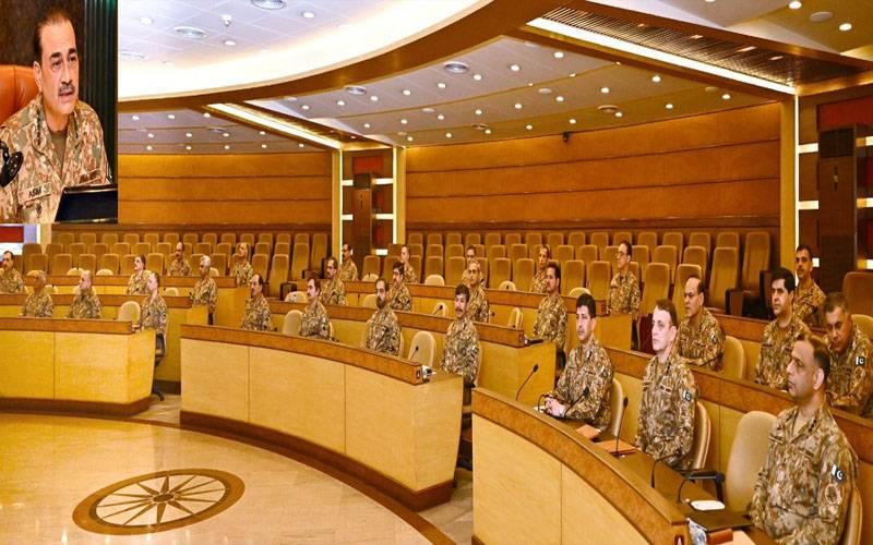 کورکمانڈرزکانفرنس:سعودی عرب کےپیٹروکیمیکل اورصنعتی کمپلیکس پرحالیہ حملوں کی شدید مذمت 