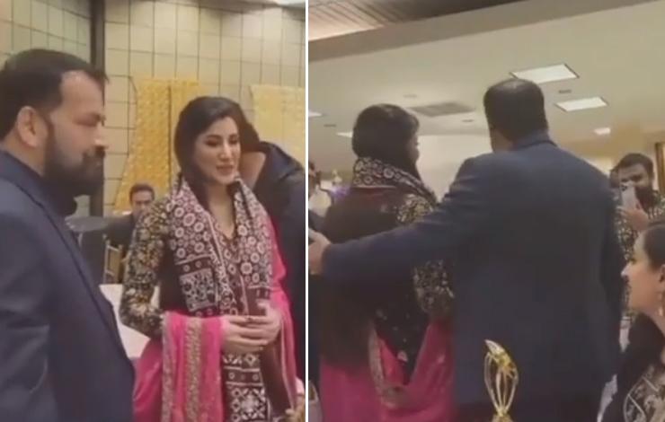 Fan tries to put arm around Mehwish Hayat