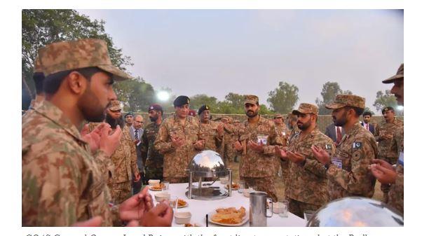 آرمی چیف کا پدھار سیکٹر  دورہ ، جوانوں کے ساتھ افطار  کیا