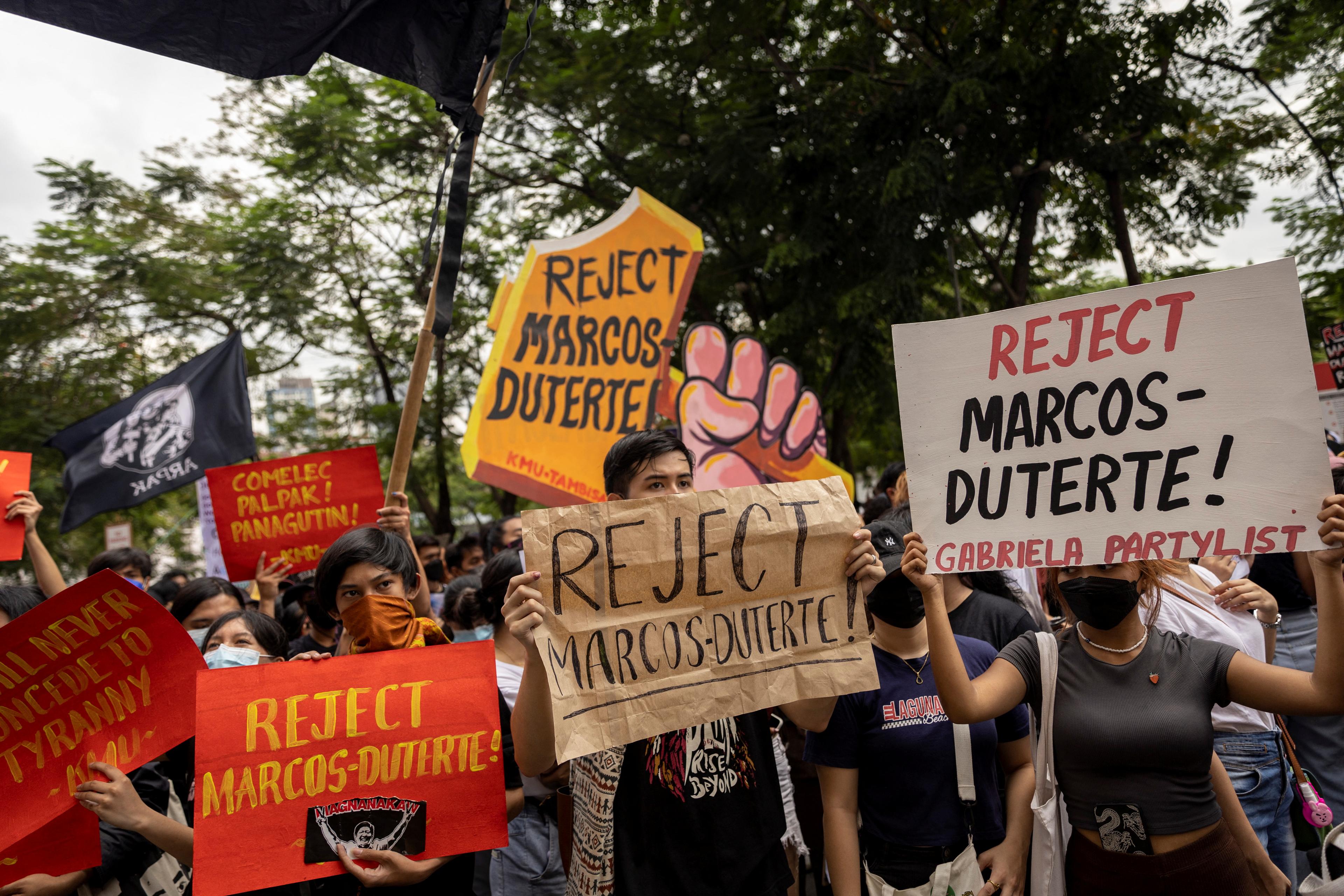 Protests break out as Philippines election returns a Marcos to presidency