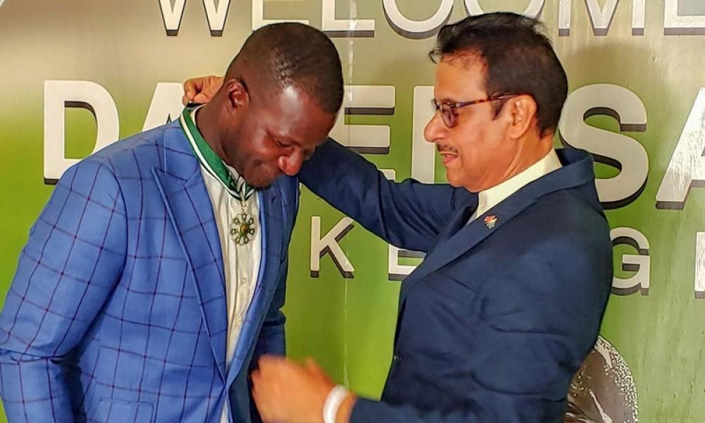 West Indies cricketer Daren Sammy receives Sitara-i-Pakistan award