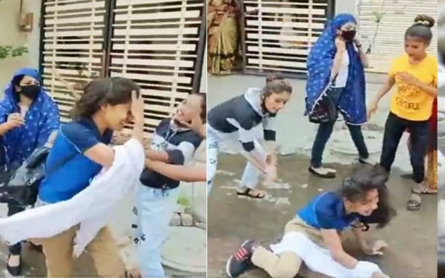 پیزا ڈیلوری کرنے والی لڑکی پر خواتین کا بد ترین تشدد ،ویڈیو وائرل
