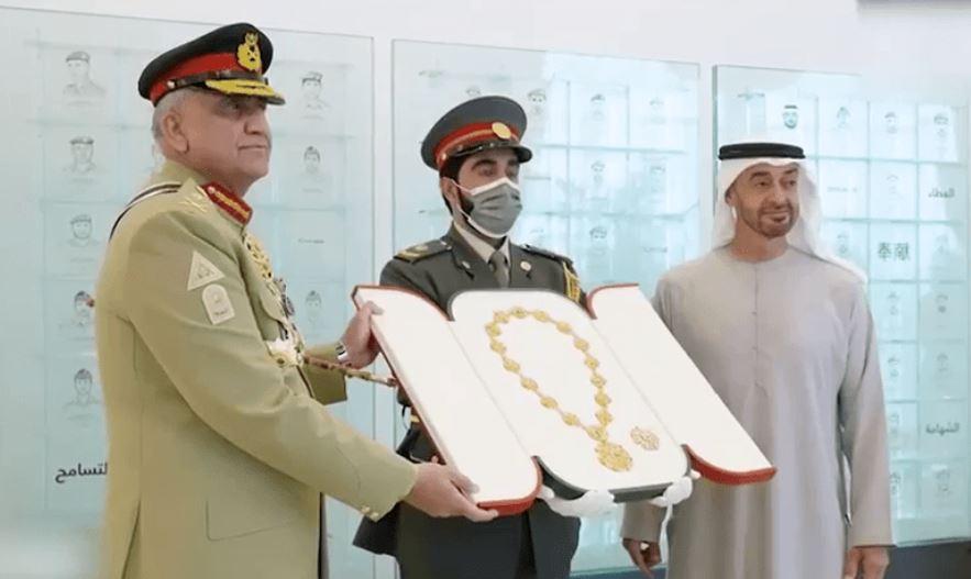 Army chief Bajwa receives  Order of the Union medal from UAE president