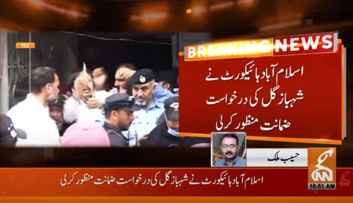 بغاوت کے مقدمے میں شہباز گل کی ضمانت بعد از گرفتاری منظور