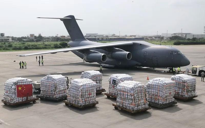 Pakistan so far receives 111 flights from across world carrying relief goods for flood victims