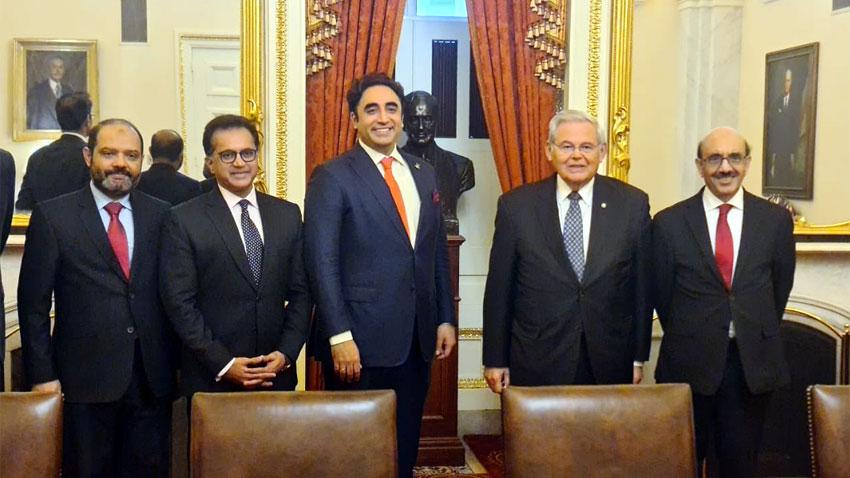 FM Bilawal meets Senator Robert Menendez in Washington DC