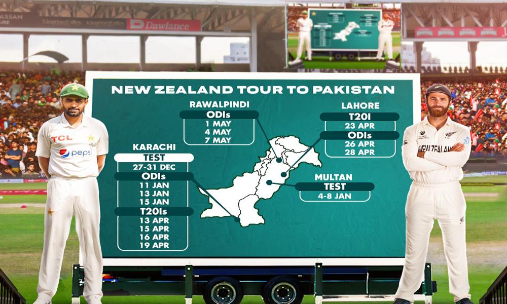 نیوزی لینڈ کرکٹ ٹیم کے دورہ پاکستان کا شیڈول جاری 