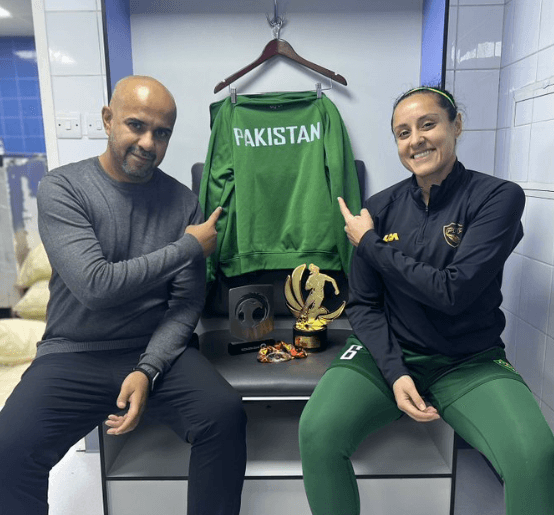 Maria Khan wins hearts over amazing free kick in football match against Saudi Arabia