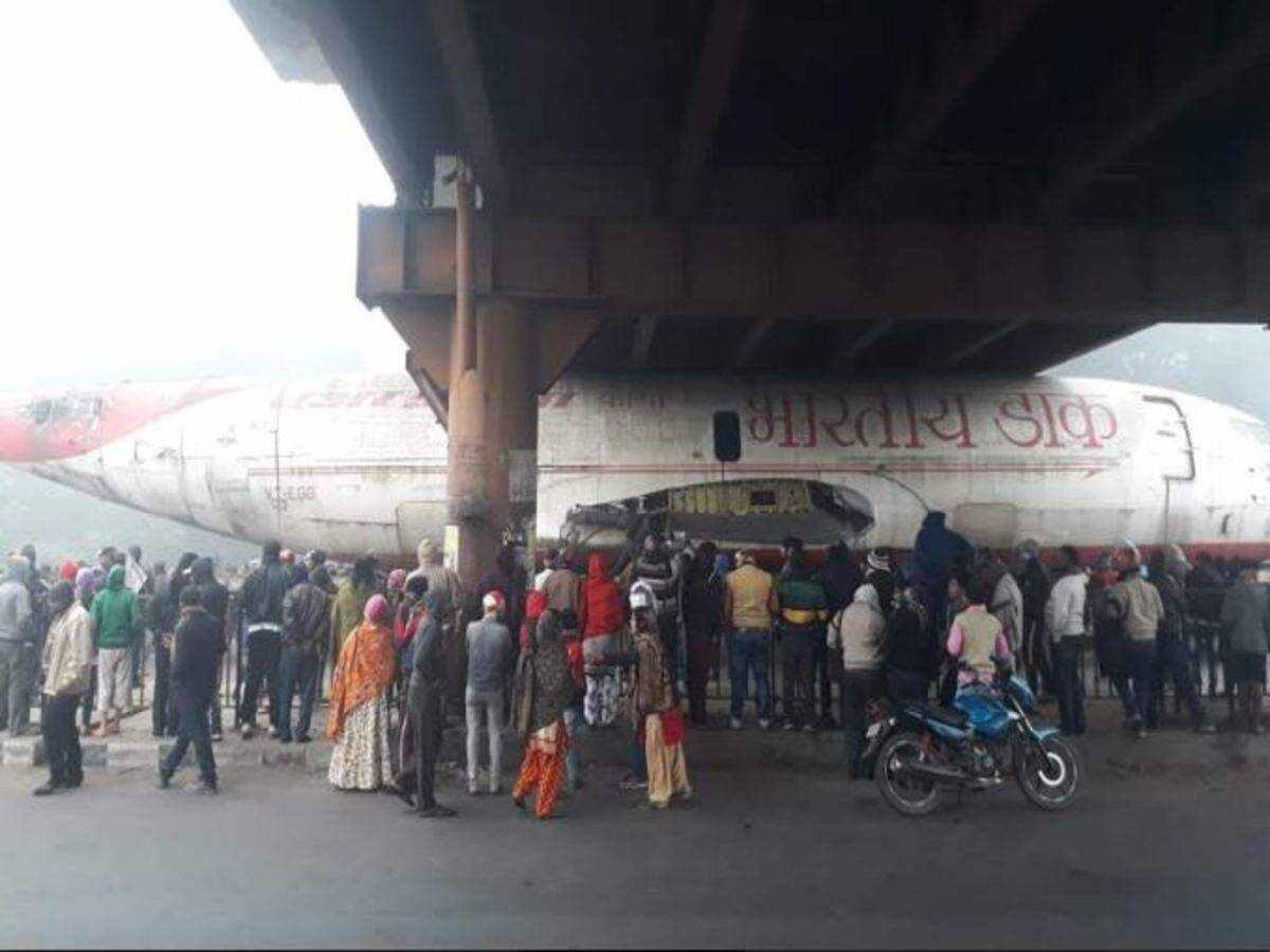 Indian plane gets stuck under foot overbridge, video goes viral 