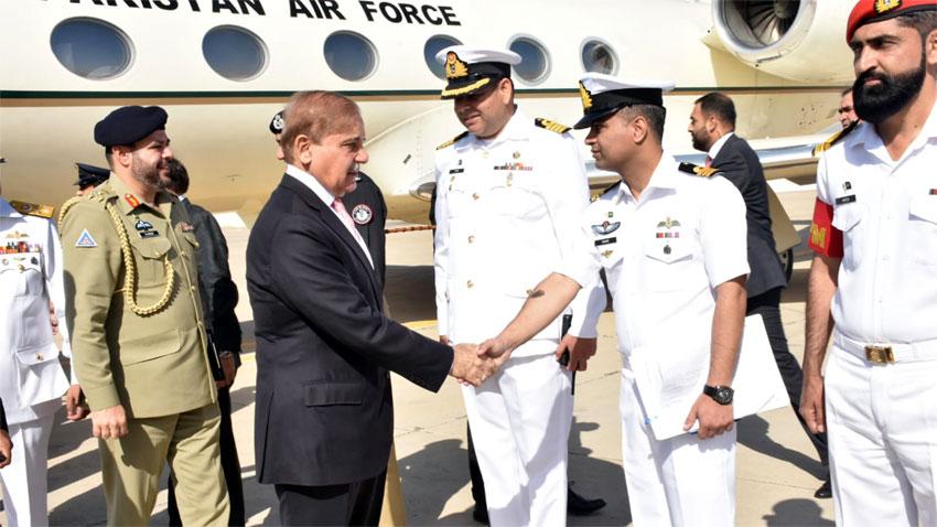 PM reaches Karachi to witness int'l joint naval exercises