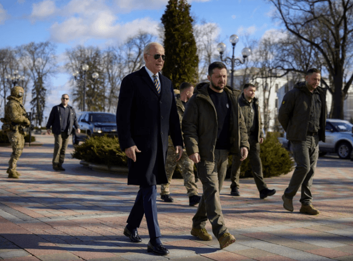 Biden walks through Kyiv to show resolve ahead of war's anniversary