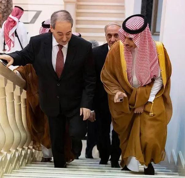 سعودی وزیر خارجہ شہزادہ فیصل بن فرحان کی  شامی ہم منصب فیصل المقداد سے ملاقات