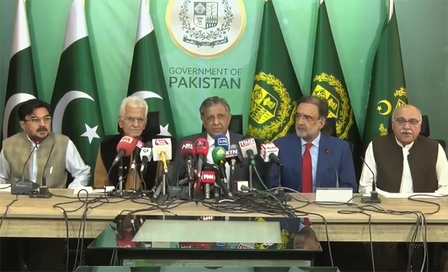 حکومت میں شامل اتحادی جماعتوں کے رہنمائوں کی پریس کانفرنس