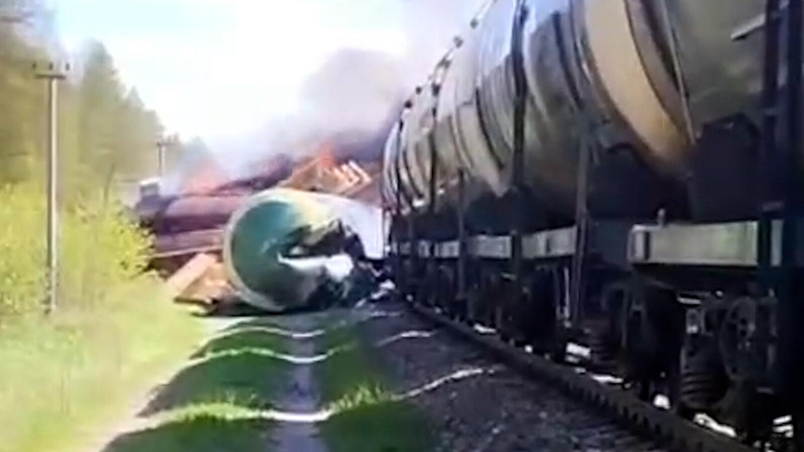 Blast in Russian border derails freight train