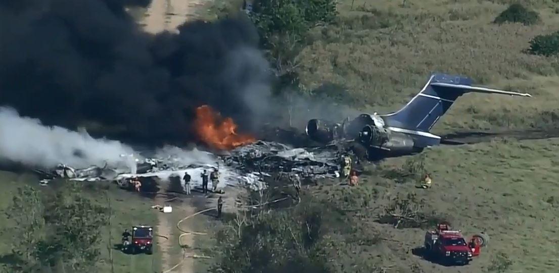 Plane crashes during take off near Houston; 19 on board survive 'amazingly'