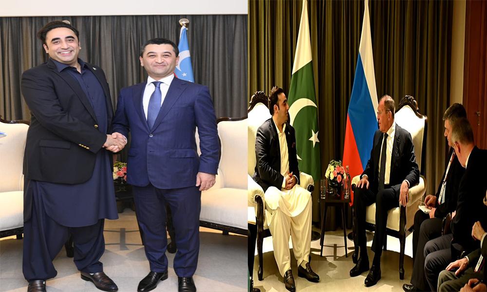 FM discusses bilateral, regional matters with Russian, Uzbek counterparts