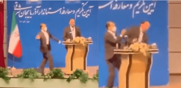 ایران کے صوبائی گورنر کو تقریب کے دوران ایک شخص نے تھپڑ جڑ دیا