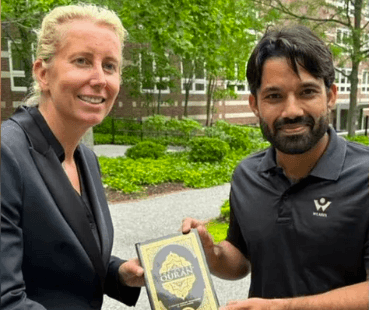 Mohammad Rizwan gifts Holy Quran to Harvard Business School teacher