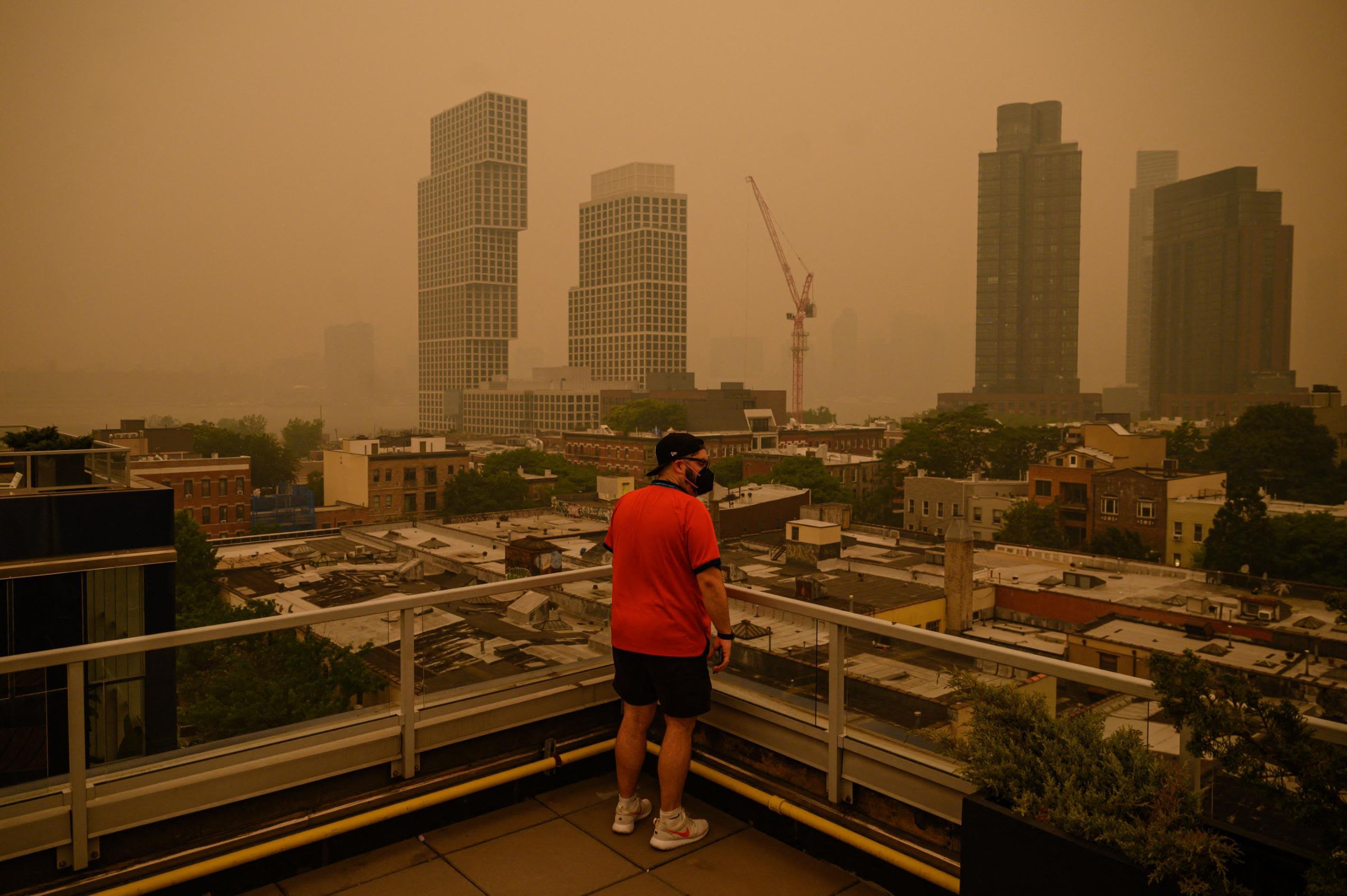 Flights delayed as Canadian wildfire smoke engulfs NYC, Philadephia