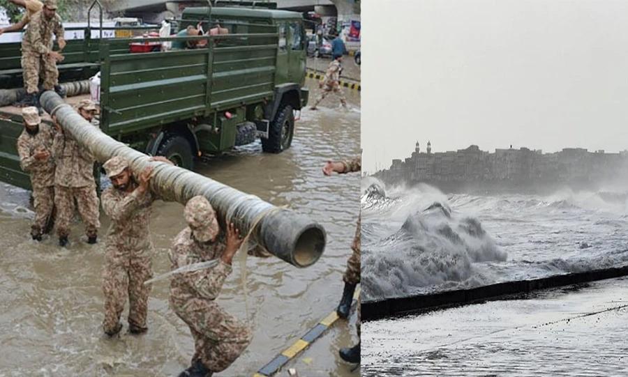 سمندری طوفان بائپرجوائے کا ممکنہ خطرہ  ،  پاک فوج  متحرک