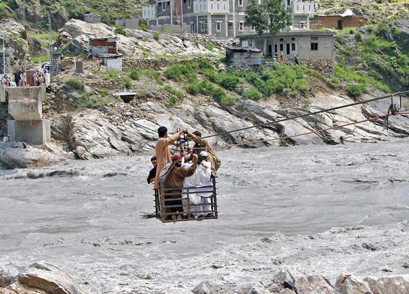 Mother, son fall into Swat River from a chair lift