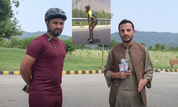 40 دن میں 850 کلومیٹر کا سفر نوجوان سکیٹنگ کرتا ہوا چائنہ بارڈ سے اسلام آباد پہنچ گیا