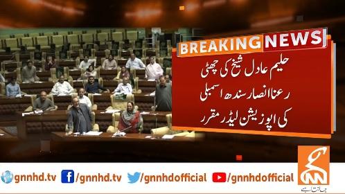 حلیم عادل شیخ کی چھٹی،ایم کیو ایم کی رعنا انصار سندھ اسمبلی کی اپوزیشن لیڈر مقرر