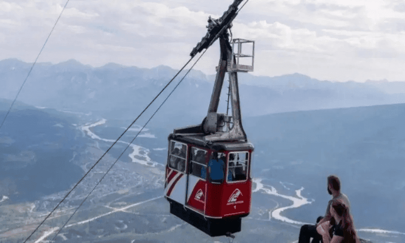 Dozens of tourists stranded on a mountain peak in Canada