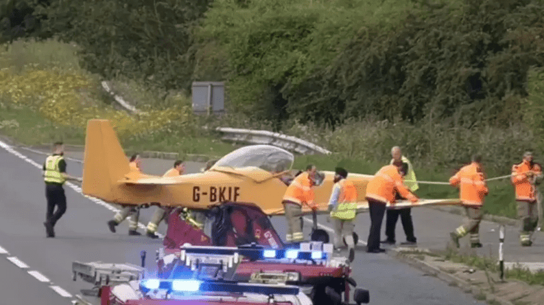 Aircraft makes an emergency landing on a busy road in UK