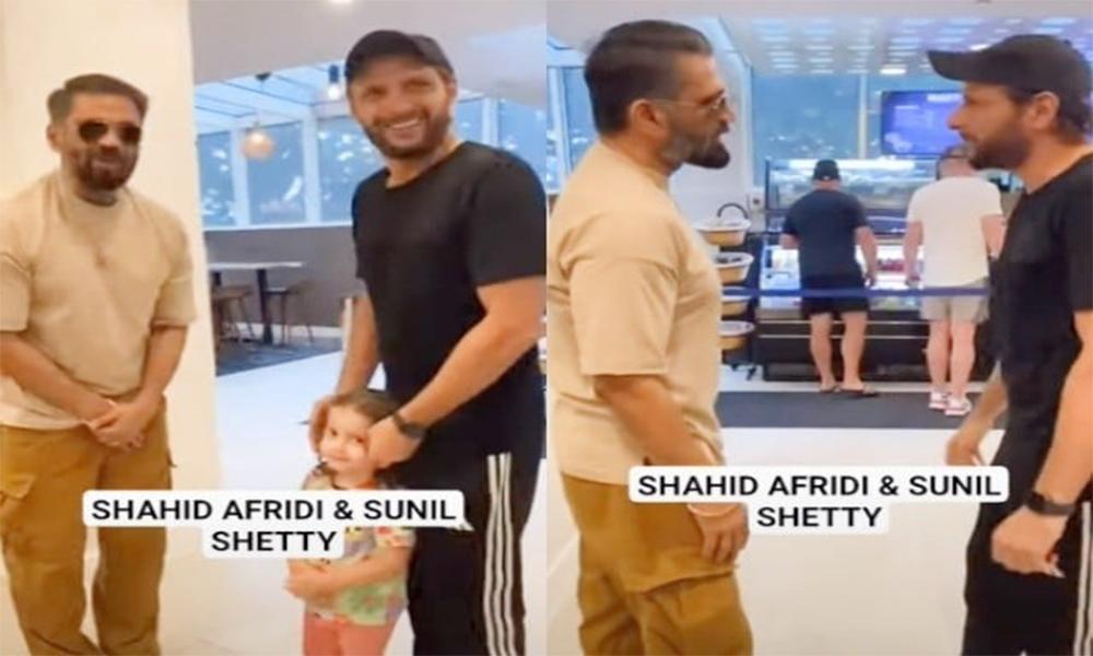 Video of Shahid Afridi meeting Sunil Shetty goes viral