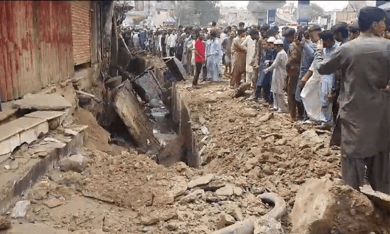 Gas-filled blast in drain leaves six injured