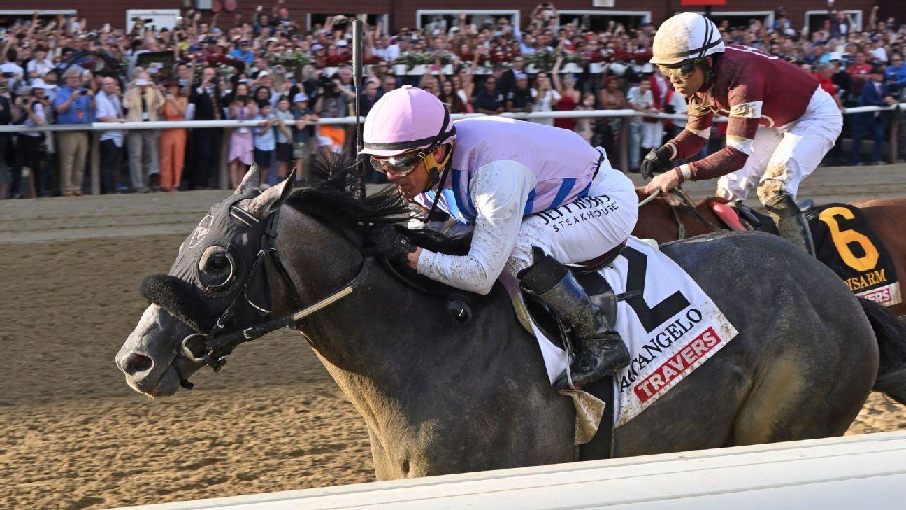 Arcangelo wins Travers; day marred as 2 colts die