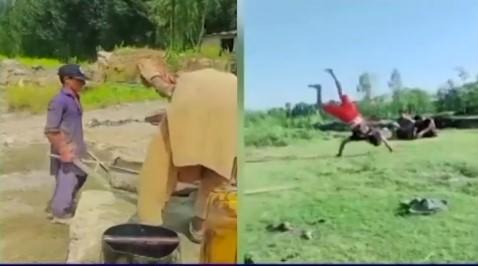 Young laborer's gymnastic video goes viral