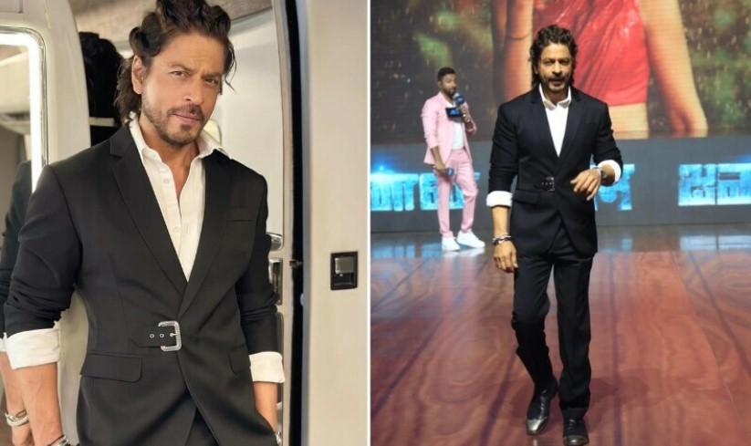 Shah Rukh unveils new look at "Jawan" press conference