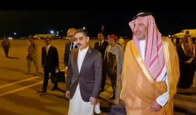 Interim PM leaves Jeddah for Islamabad