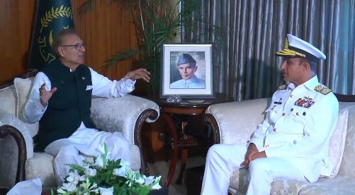 صدر مملکت  سے چیف آف نیول سٹاف  کی الوداعی ملاقات
