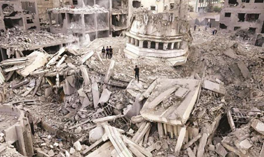اسرائیلی جنگی طیاروں کی بمبار ی سے غزہ میں20 مساجد شہید