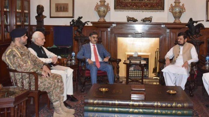 انوارلحق کا کڑ کی خیبرپختونخواہ کے نگران وزیراعلی اور گورنر سے ملاقات