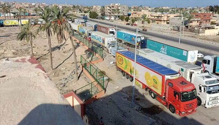 Aid trucks enter Gaza through Rafah Corridor