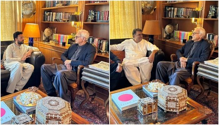 فواد چودھری اور فرخ حبیب کی جہانگیر ترین سے ملاقات