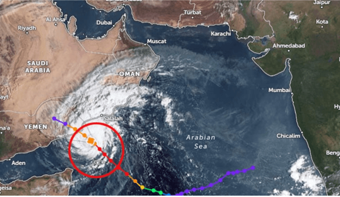 Cyclone 'Tej' intensifies in the South-West Arabian Sea