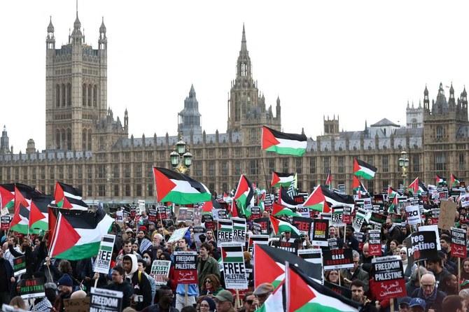 Thousands join pro-Palestinian protest in London to demand Gaza ceasefire