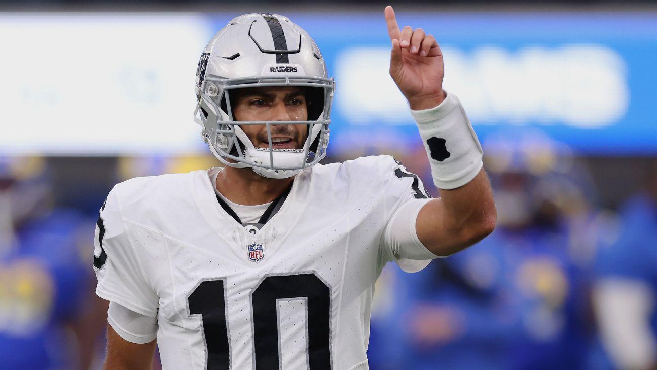 Raiders QB Garoppolo 'good to go' vs. Lions